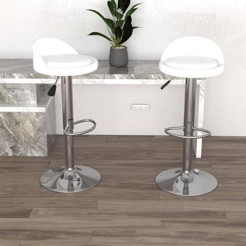 vidaXL Tabourets de bar lot de 2 blanc similicuir, Maison & Meubles, Tabourets de bar, Neuf, Envoi