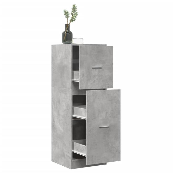 vidaXL Apothekerskast 40x41x118 cm bewerkt hout betongrijs, Huis en Inrichting, Kasten | Overige, Nieuw, Verzenden