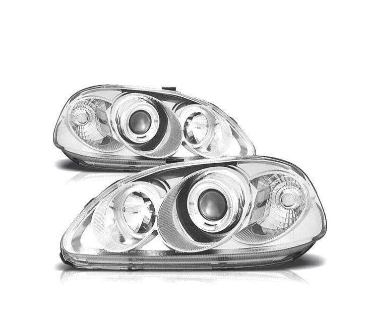 PHARES HONDA CIVIC 96-98 ANGEL EYES FOND CHROMÉ, Auto-onderdelen, Verlichting, Verzenden