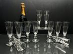 Champagne fluitje (11) - Faceted cotes, plats, kristal,, Antiek en Kunst