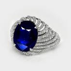 Zonder minimumprijs - Ring - 14 karaat Witgoud, IGI 6,84 ct