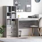 vidaXL Bureau met opslag met lade 2 pcs Grijs sonoma 100 x, Verzenden, Nieuw