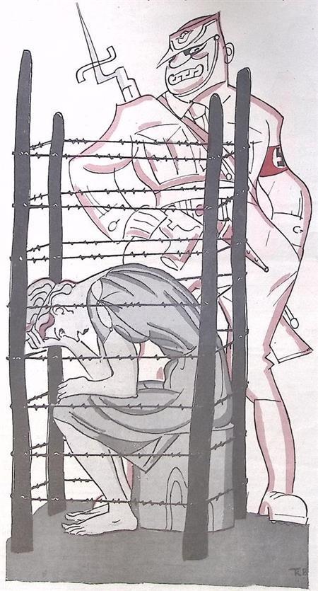 Spotprent over de mislukking van de ontwapening door de v..., Antiek en Kunst, Kunst | Litho's en Zeefdrukken, Verzenden