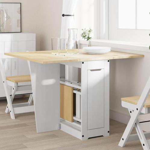 vidaXL Eettafel Corona inklapbaar massief grenenhout wit, Huis en Inrichting, Tafels | Eettafels, Nieuw, Verzenden