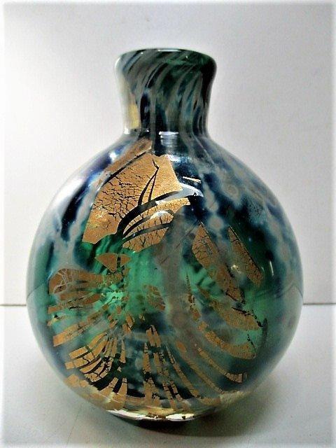 Val Saint Lambert Louis Leloup - Vase -  Gesigneerd  - Or,, Antiquités & Art, Antiquités | Verre & Cristal