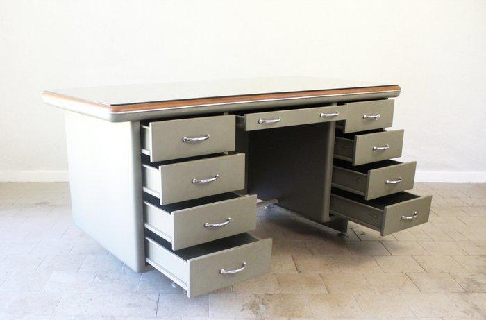 Bureau - Staal, Leder, Glas, Antiek en Kunst, Antiek | Meubels | Stoelen en Sofa's