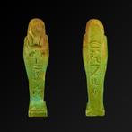 Oud-Egyptisch Faience Osiris Ushabti met hiërogliefen op de, Antiek en Kunst