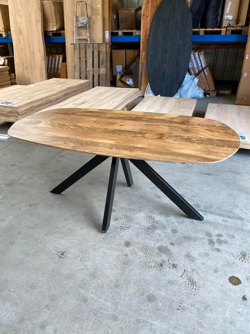 Runa eettafel mangohout, Deens ovaal (nieuw, outlet), Huis en Inrichting, Tafels | Eettafels, Nieuw, Overige houtsoorten, Metaal