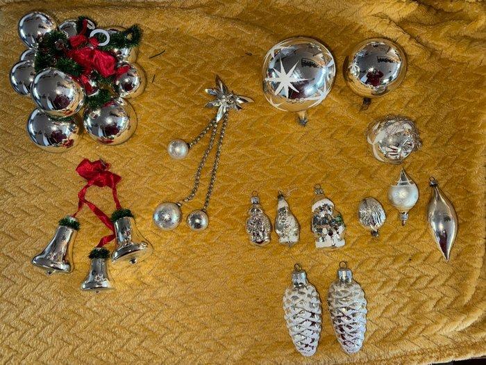 Kerstballen (60) - Glas - kerstversiering (zilver), Diversen, Kerst