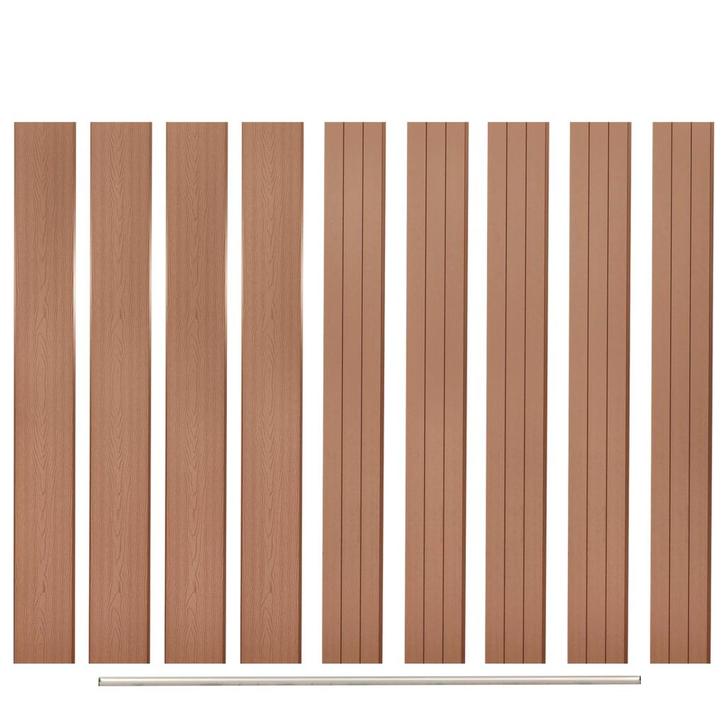 vidaXL Vervangende schuttingplanken 9 st 170 cm HKC bruin, Tuin en Terras, Tuinhekken en Hekwerk, Nieuw, Verzenden