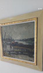 Juul Decort (1918 - 1999 ) - Boten bij een fabrieksterrein, Antiek en Kunst