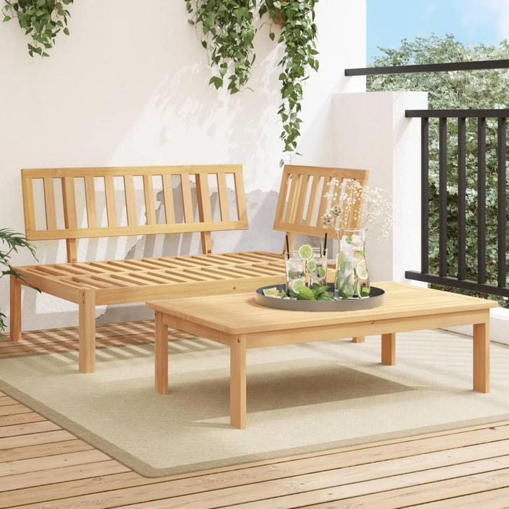 vidaXL 2-delige Loungeset pallet massief acaciahout, Tuin en Terras, Tuinsets en Loungesets, Nieuw, Verzenden
