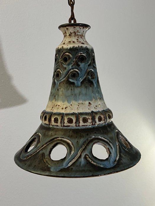 Lamp - Klei - Cone blauwe keramiek hanger, Antiek en Kunst, Curiosa en Brocante
