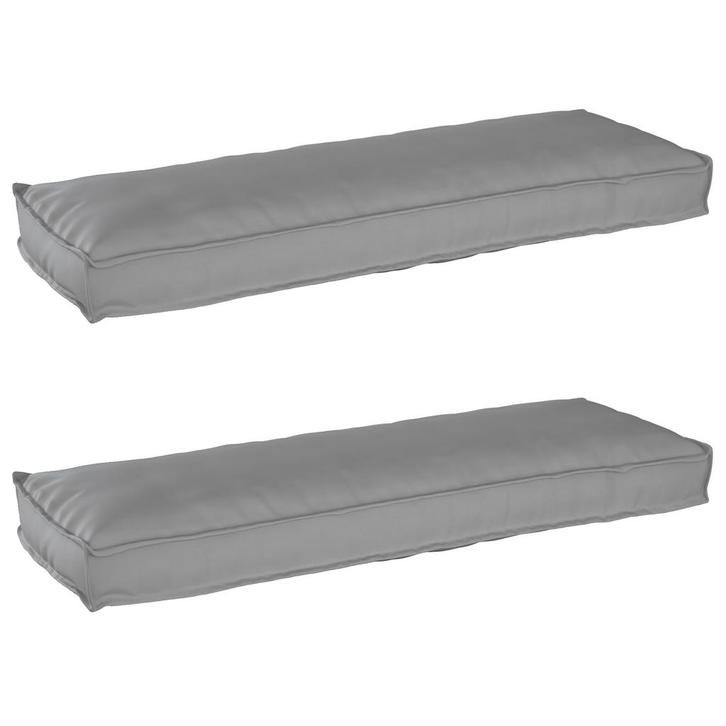 vidaXL Pallet Kussen Set 2 pcs Grijs 120 x 40 x 8 cm Oxford, Huis en Inrichting, Woonaccessoires | Kussens, Nieuw, Verzenden