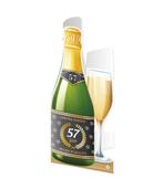 Champagne Kaart 57 Jaar 18cm, Hobby en Vrije tijd, Nieuw, Verzenden