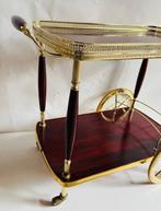 Serveerwagen - Barkaart, trolley van mahoniehout en messing,, Huis en Inrichting, Nieuw