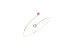 Armband - 9 kt. Roségoud - 0.90ct. tw. Saffier - Robijn, Nieuw