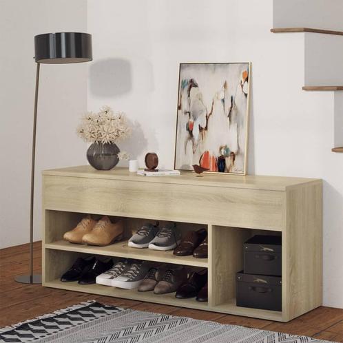 vidaXL Schoenbank 105x30x45 cm bewerkt hout sonoma, Huis en Inrichting, Kasten | Schoenenkasten, Nieuw, Verzenden