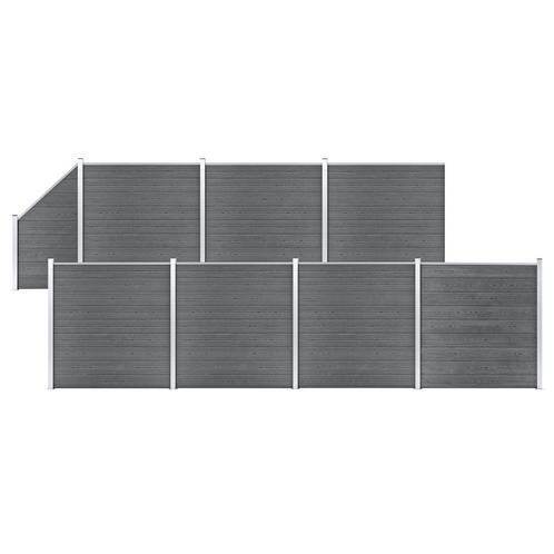 vidaXL Schuttingset 7 vierkant en 1 schuin 1311x186 cm HKC, Tuin en Terras, Tuinhekken en Hekwerk, Nieuw, Verzenden