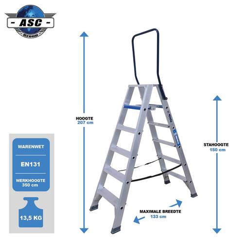 ASC Dubbele trap, Doe-het-zelf en Bouw, Ladders en Trappen, Trap, Nieuw, Verzenden
