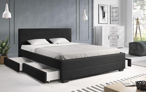 Tweepersoonsbed Loox - Zwart - 160x200 cm, Huis en Inrichting, Slaapkamer | Bedden, Nieuw, 160 cm, Verzenden