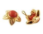 Oorbellen - 18 karaat Geel goud Koraal, Nieuw