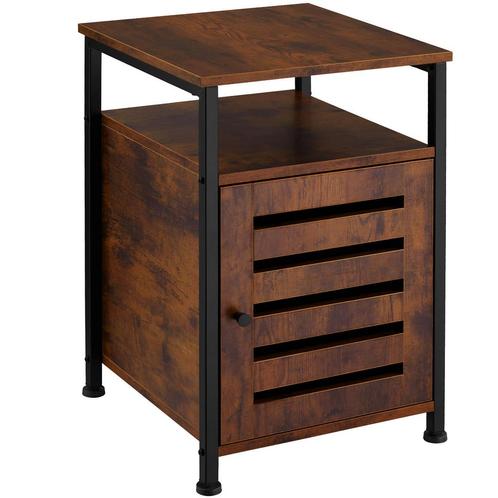 Bijzetkast Cork 40,5x40,5x60,5cm - Industrieel hout donker,, Maison & Meubles, Tables | Tables d'appoint, Envoi