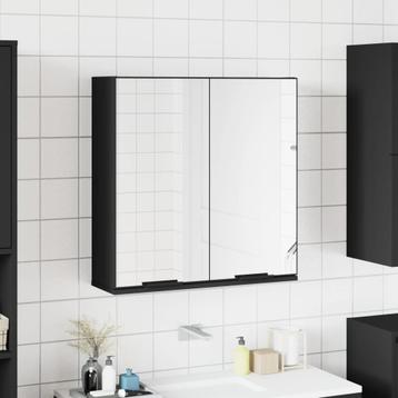vidaXL Armoire à miroir de salle de bain noir bois