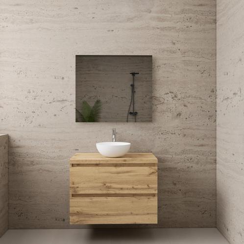 ACTIE BWS Badmeubel | Paris | Dakota Oak | 80 cm | met, Doe-het-zelf en Bouw, Sanitair, Bad, Nieuw, Ophalen of Verzenden