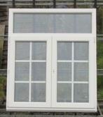 pvc raam , chassis van 139 x 162  wit / steengrijs, Doe-het-zelf en Bouw, 75 tot 150 cm, Kunststof, Raamkozijn, Nieuw