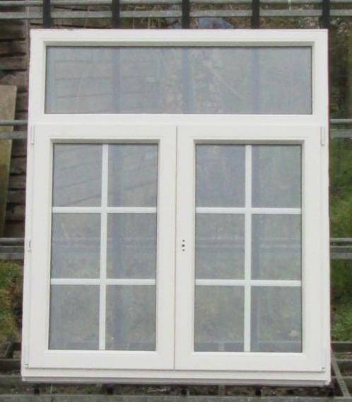 pvc raam , chassis van 139 x 162  wit / steengrijs, Doe-het-zelf en Bouw, Raamkozijnen en Schuifdeuren