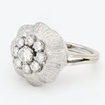 Bague - 14 carats Or blanc Diamant (Naturelle) - Diamant, Handtassen en Accessoires, Ringen, Nieuw