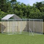 vidaXL Hondenkennel met dak 4x4x2,5 m gegalvaniseerd staal, Dieren en Toebehoren, Verzenden, Nieuw