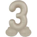 3 Jaar Cijfer Ballon Nude Mat 41cm, Hobby en Vrije tijd, Nieuw, Verzenden