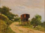 Valere Lefebvre (1840-1902) - Travellers by the road, Antiek en Kunst, Kunst | Schilderijen | Klassiek