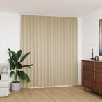 vidaXL Gordijn verduisterend met haken 290x245 cm beige, Verzenden