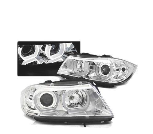 Phares Angel Eyes Pour Bmw E90 E91 05-08 Chromé, Auto-onderdelen, Verlichting, Verzenden