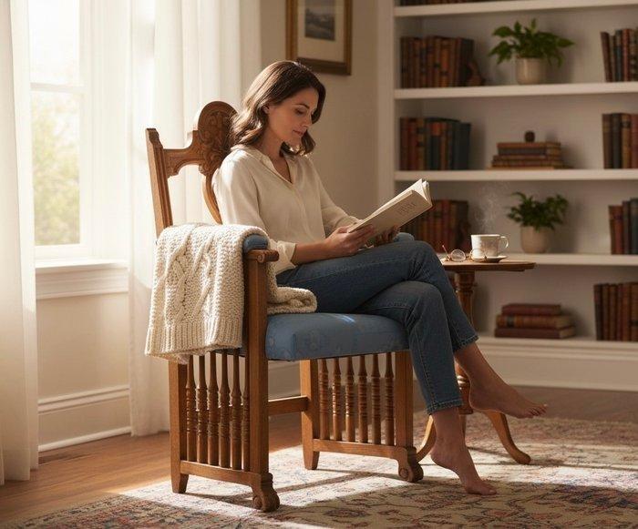 Fauteuil - Reina Ana Decoración Floral - Hout, Textiel, Huis en Inrichting, Overige Huis en Inrichting