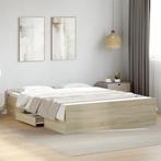 vidaXL Bedframe met lades bewerkt hout sonoma eikenkleurig, Huis en Inrichting, Slaapkamer | Bedden, Verzenden, Nieuw
