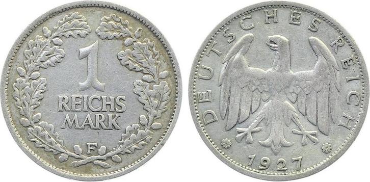 Duitsland 1 Reichsmark 1927 F ss/vz J 319 1 Reichsmark zi..., Postzegels en Munten, Munten | Europa | Niet-Euromunten, België
