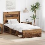 vidaXL Bedframe met hoofdeinde Oudhout 100 x 200 cm Massief, Verzenden