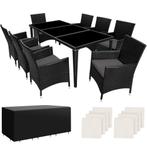 tectake Aluminium wicker zitgroep Menorca 8+1 met beschermho, Tuin en Terras, Verzenden, Nieuw