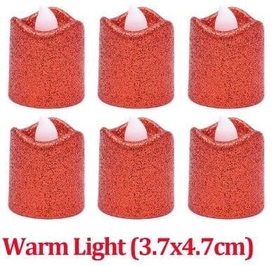 LED Minikaarsje Glitter Rood per stuk, Maison & Meubles, Accessoires pour la Maison | Plantes & Fleurs artificielles