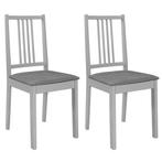 vidaXL Chaises à manger avec coussins lot de 2 gris bois, Maison & Meubles, Verzenden, Neuf