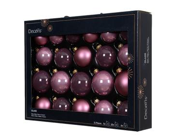 Kerstballen Glas Vintage Roze 7 cm Set van 21