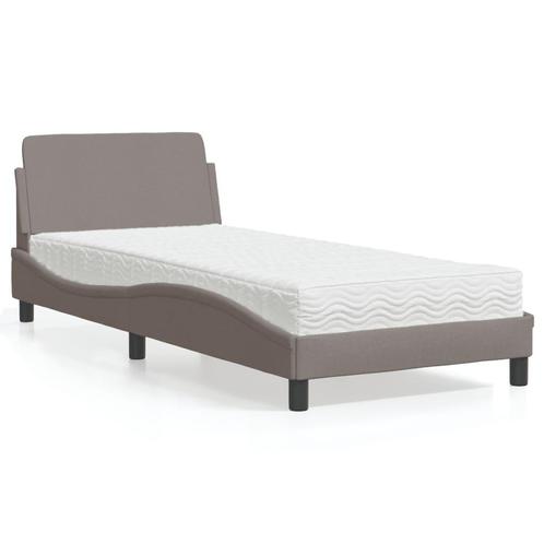 vidaXL Bed met matras stof taupe 90x200 cm, Maison & Meubles, Chambre à coucher | Lits, Envoi