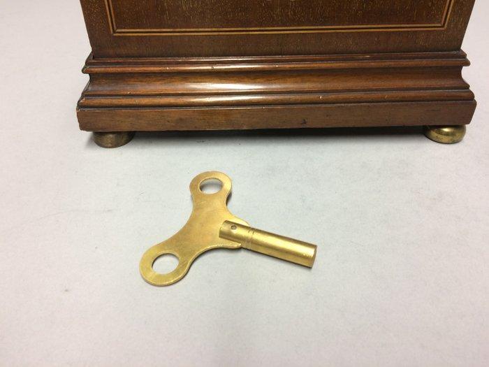 Tafel/bureauklokken - Mahonie houten tafelklok met inlay -, Antiek en Kunst, Antiek | Klokken