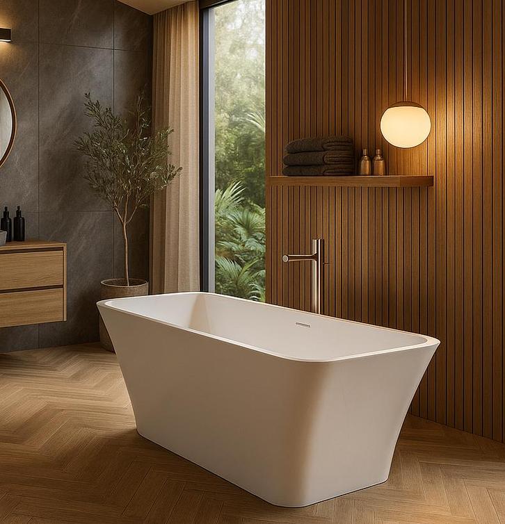 Ligbad Lily  170 x 75 x 58 cm Vrijstaand Bad wit, Doe-het-zelf en Bouw, Sanitair, Nieuw, Verzenden