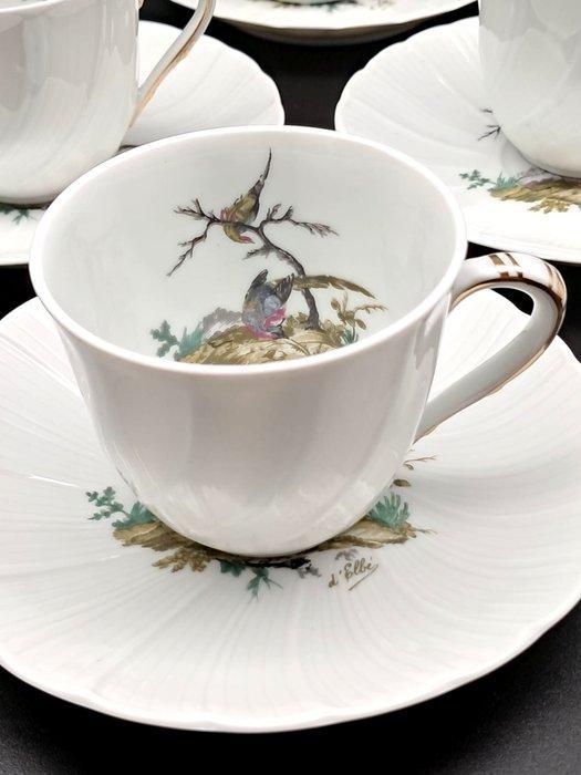 L. Bernardaud & Cie - Elbe - Kop en schotel (6) - Porselein, Antiek en Kunst, Antiek | Meubels | Tafels