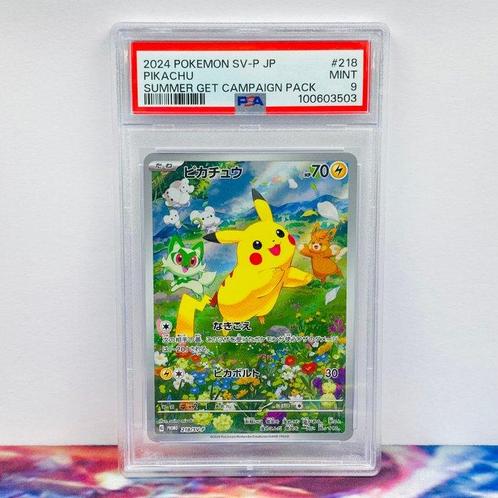 Pokémon Graded card - Pikachu #218 SV-P Summer Get Campaign, Hobby en Vrije tijd, Verzamelkaartspellen | Pokémon